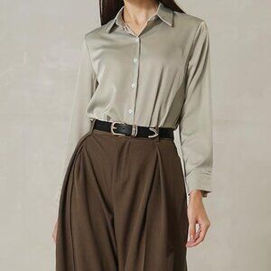 2 Pack Women's Leather Belts with Gold Buckle